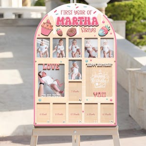 Baby First Year Picture Frame, Personalized Baby Photo Frame, Photo Collage, Personalized Photo Frame, Monthly Milestone, First Baby Gifts