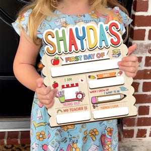 First Day Of School Sign, Custom School Sign, Back To School Sign, First Day Of Kindergarten Sign, First and Last Day Of School Sign For Kid