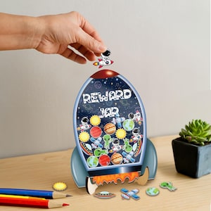Custom Classroom Reward Jar For Teacher, Star Magnetic Reward Jar, Personalised Gift For Teacher, Back to school gift, Custom Name Reward