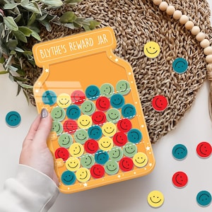 Barattolo magnetico con gettoni, barattolo con stella sorridente per insegnanti, regali per bambini, sistema di ricompensa, comportamento positivo, addestramento al vasino