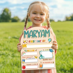 First Day Of School Sign, Custom School Sign, Back To School Sign, First Day Of Kindergarten Sign, First and Last Day Of School Sign For Kid