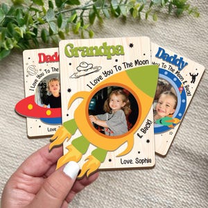 Marco magnético de fotos personalizado para el Día del Padre, regalo con imán de fotos personalizado para papá o abuelo, recuerdo fotográfico para niños, imán de nevera para él