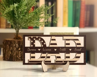 Personalized Gifts for Dad, Dad Gifts from Kids, Custom Dad Sign, Fathers Day,Dad Gifts from Daughter, Dad Wood Sign, Personalized Dad Gifts