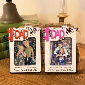 Custom Father&#39;s Day Car Visor Clip, Best Dad Ever Picture Frame, Custom Dad Photo Visor Clip, Dad Photo Magnet, Gift for Dad, Drive Safe Dad