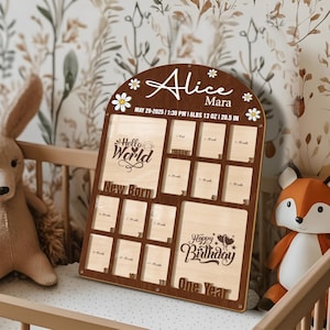 Personalized Baby First Year Picture Frame, Baby Picture Frame, Newborn To One Year Photo Frame, Monthly Baby Photo Frame, Newborn Gifts