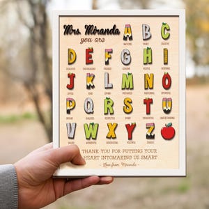 Personalized Teacher ABC Sign, Personalized Teacher Appreciation Sign, Preschool Teacher, Kindergarten Teacher Gift, End of School Year