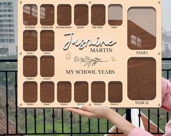 Personalized Pre K to Graduation School Picture Frame, Custom School Years Photo Frame, Grade School Photo Frame, Senior Graduation Gift