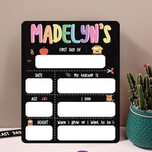 First Day Of School Sign, Custom School Sign, Back To School Sign, First Day Of Kindergarten Sign, First and Last Day Of School Sign For Kid
