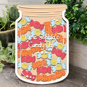Custom Classroom Reward Jar For Teacher, Pencil Magnetic Reward Jar, Personalized Gift For Teacher, Back to school gift, Custom Name Reward