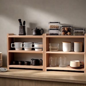 desk organizer,side table,Desktop Coffee & Tea Cup Organiser, Shelf,Beech Solid Wood Shelf, Small Lattice Kitchen Shelf, Coffee Bar