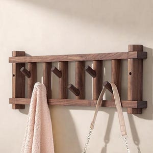 Wooden coat rack,Wood coat hooks, entry organizer,Handcrafted using natural wood for hanging, coats, hats, backpacks and more.