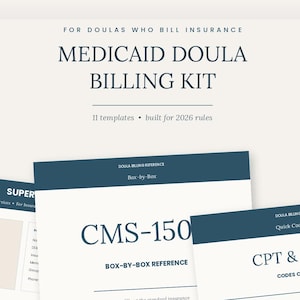 Zestaw do rozliczeń Medicaid Doula | Superbill, CMS-1500, kody CPT, moduł śledzenia roszczeń (pobranie cyfrowe)