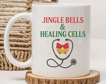 Jingle Bells Healing Cells Mug, Funny Healthcare Christmas Gift