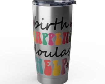 Vaso térmico de acero inoxidable con diseño retro de los años 70 / Taza de viaje