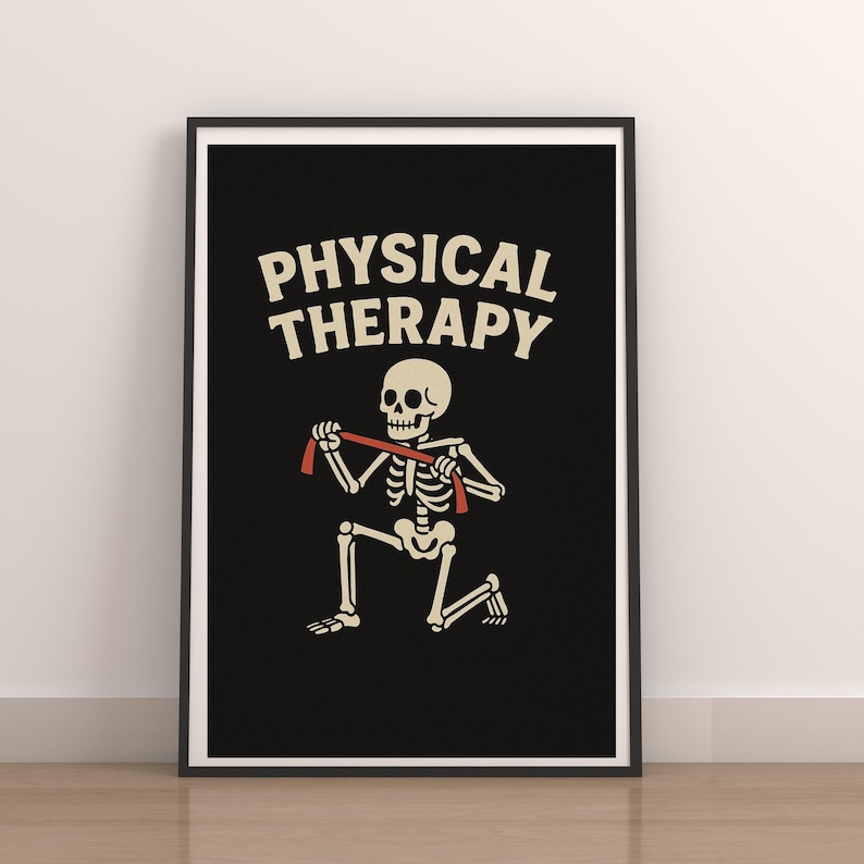 Spooky Physical Therapy Skeleton Poster Bundle | Halloween PT Wall Art ...
