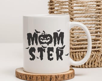 Momster Halloween Mug, Spooky Mom Coffee Cup