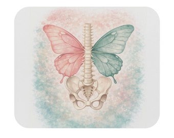 Beckenboden Maus Pad | Schmetterling Spine Art | Frauen Gesundheit Physiotherapie Schreibtisch Dekor | Healing Nervensystem Office Accessoire