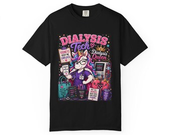Camiseta Unicornio para Técnicos de Diálisis / Camiseta de Enfermera Reina de la Diálisis