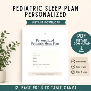 Modello di piano del sonno pediatrico per consulenti / 12 pagine, file modificabile in Canva da consegnare al cliente