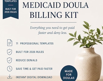 Medicaid Doula Billing Kit | Superbill, CMS-1500 Reference & CPT Codes | Doula Insurance Templates | Claim Tracker Appeal Letter