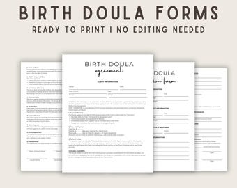 Geburtsdoula-Beratungs- und Vereinbarungsformular-Bundle (Digitaler Download)
