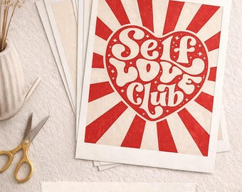 Self Love Club Groovy Home Dekor digitaler Download druckbare Kunst