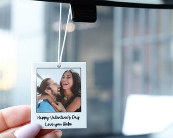 Personalized Photo Car Charm,Anniversary Gift,Valentines Day Gift,Photo Drive Safe,Gift for Husband
