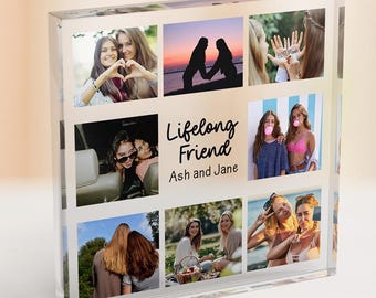 Best Friend Photo Plaque, Personalized Friend Gift, Friendship Keepsake, Bestie Present, Custom Photo Block, Friend Birthday Idea