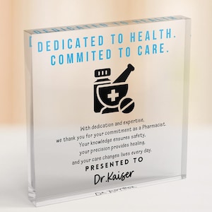 Pharmacist Appreciation Gift, Pharmacy Graduation Gift, Pharmacist Thank You Gift, Personalized Pharmacist Gift, Pharmacy Student Gift