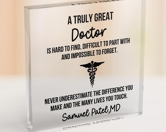 Personalized Doctor Appreciation Gift, Custom Physician Thank You Present, Medical School Graduation Gift, Doctor Retirement Gift, MD Gift
