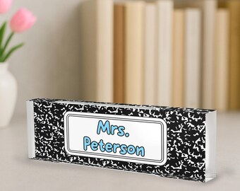 Personalized Teacher Desk Name Plate, Classroom Decor, Teacher Appreciation Gift, Back to School, Custom Teacher Name Plaque,Coworker Gift