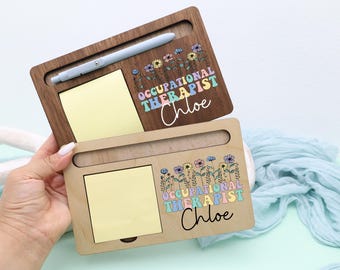 Occupational Therapist Desk Organizer, Personalized OT Sticky Note Holder, Therapist Graduation Gift, OT Appreciation Gift, Custom OT Gift