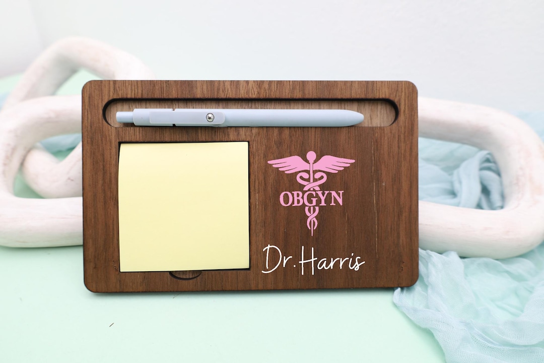 OBGYN Doctor Sticky Note Holder, Personalized OBGYN Desk Organizer ...