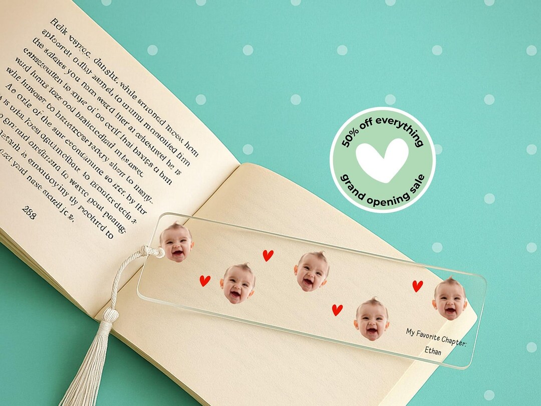 Baby Face Bookmark, Photo Bookmark, Custom Bookmark, Personalized ...