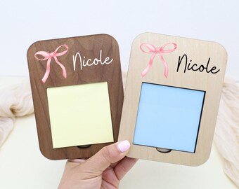 Personalized Wooden Sticky Note Holder, Nurse Gift, Teacher Appreciation, Boss Lady Gift, Office Decor, Desk Accessory, Custom Name Note Pad