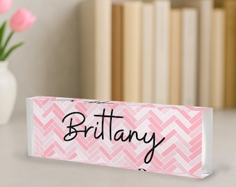 Personalized Name Desk Sign, Custom Nameplate Plaque, Office Desk Name Sign, Teacher Name Plaque, Boss Name Plate, Business Owner Gift
