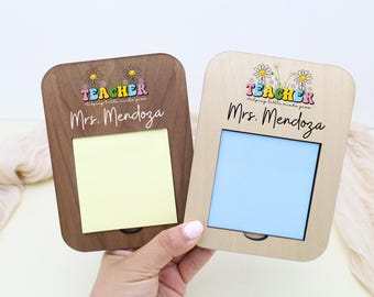 Personalized Teacher Sticky Note Holder, Teacher Appreciation Gift, Back to School Gift, Classroom Decor, Custom Teacher Present