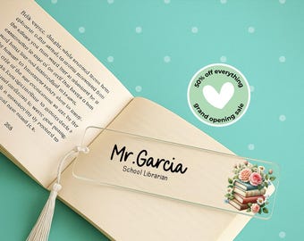 Personalized Librarian Bookmark, Teacher Appreciation Gift, School Librarian Present, Reader Accessories, Book Lover Gift