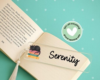 Personalized Cat Bookmark, Book Lover Gift, Reader Accessory, Custom Bookmark, Literary Gift, Cat Mom Gift, Unique Book Marker