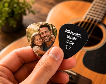 Fathers Day Guitar Pick,Photo Guitar Pick for Dad,Gift for Guitar Player,Personalized Pick for Dad,Music Lover Gift