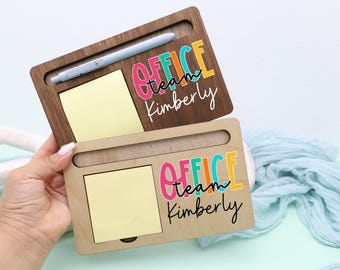 Personalized Office Team Sticky Note Holder, Custom Desk Organizer for Coworkers, Work Anniversary Gift, Employee Appreciation Gift