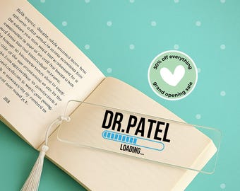 Personalized Doctor Bookmark, Doctor Appreciation Gift, Medical Student Gift, Graduation Gift, Reading Accessory, Custom Name Bookmark