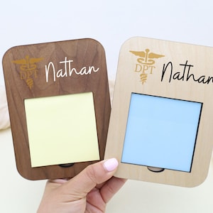 Physical Therapist Sticky Note Holder, DPT Office Decor, PT Graduation Gift, Occupational Therapy Supplies, Personalized Name Desk Accessory