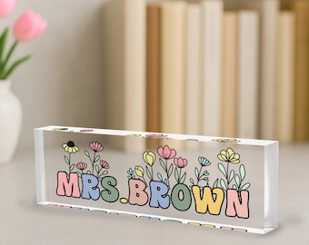 Teacher Desk Plaque, Custom Teacher Gift, Back to School Gift, Teacher Appreciation, Classroom Name Sign, School Year Gift