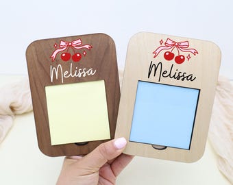 Personalized Sticky Note Holder, Custom Office Supplies, Desk Organizer, Teacher Appreciation Gift, Birthday Present for Her