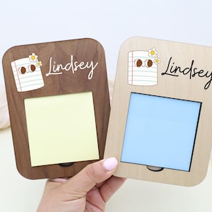 Personalized Sticky Note Holder, Teacher Desk Decor, Office Supplies, Custom Stationery, Student Desk Accessories, Back to School