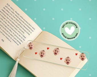Baby Photo Bookmark, Custom Bookmark, Personalized Bookmark, New Mom Gift, Book Lover Gift, Reader Accessory, Baby Keepsake