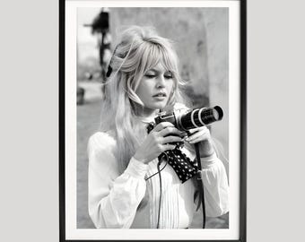 Póster de Brigitte Bardot, impresión fotográfica en blanco y negro, retrato de moda vintage, arte mural de celebridades, decoración del Hollywood clásico