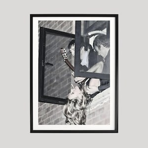 Kate Moss & David Bowie Black and White Photography Print, Iconic Fashion Music Portrait, Retro Celebrity Wall Art Poster