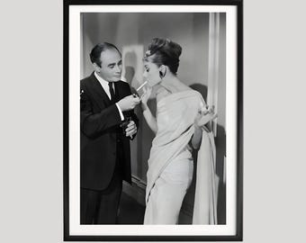 Audrey Hepburn Black and White Photo Print, Classic Hollywood Portrait (Digital Download)